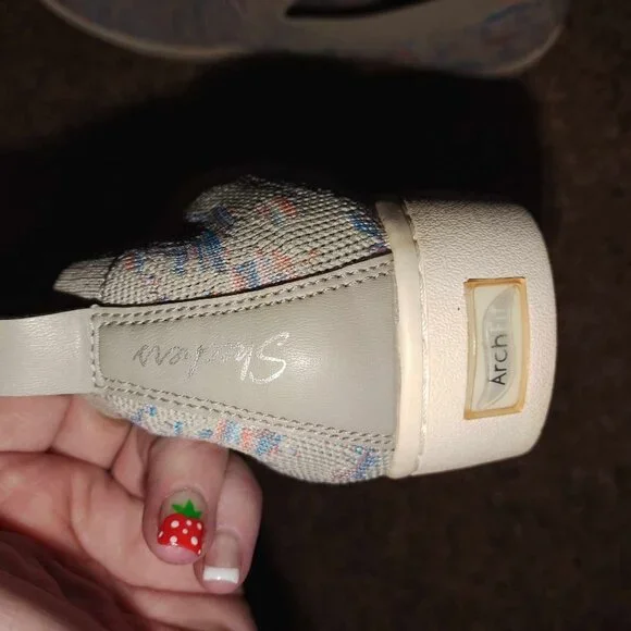 Arch Fit QVC Sketchers Women 9.5 Light Grey Stretchy Slip-on Athleisure Shoes - Picture 2 of 11